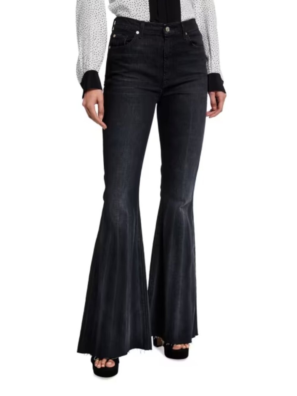 7 For All Mankind Megaflare Super High Rise Jeans- Dark Wash- size 25
